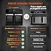HYSapientia 22L friteuse à air chaud 2 chambres, mini-four à convection,écran tactile LED, 10 programmes friteuse sans huile Dual Zone Air Fryer Oven, aciers inoxydables, Airfryer xxl