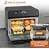 HYSapientia 22L friteuse à air chaud 2 chambres, mini-four à convection,écran tactile LED, 10 programmes friteuse sans huile Dual Zone Air Fryer Oven, aciers inoxydables, Airfryer xxl