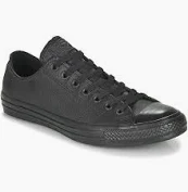 Tennis lacet cuir noir