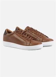 Tennis lacet cuir cognac