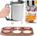 PERFETSELL Distributeur de Pâte à Crêpes en Acier Inoxydable, Distributeur de Pâte 900ML Verseur Pate a Crepe Entonnoir Distributeur de Gâteau Outil de Cuisson de Pâte à Entonnoir pour Crêpes Muffins