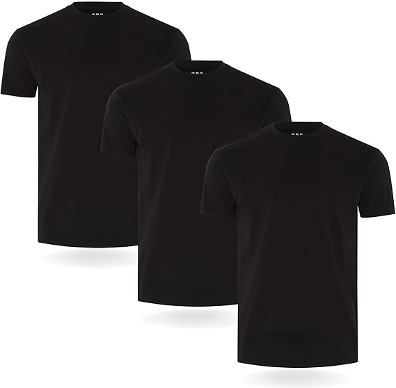 FM London (Lot de 3/5) T-Shirts pour Hommes - T-Shirts de Qualité Supérieure avec design Légèrement Ajusté - T-Shirt Super Doux en 100 % Coton