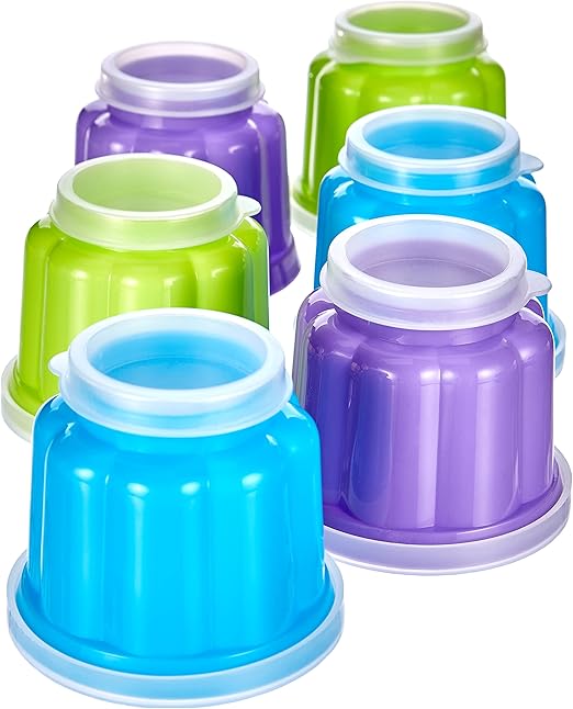Ibili 756500 Lot de 6 Moules à Gelée (Blister), Plastique, Multicolore, 7.5 x 7.5 x 6.1 centimètres