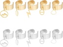 UNICRAFTALE 2 couleurs Bague Breloque Acier Inoxydable Bague pour Femme Anneaux Réglables avec Breloques Étoile de Lune Composants de Bague à Manchette Ouverte pour Cadeaux