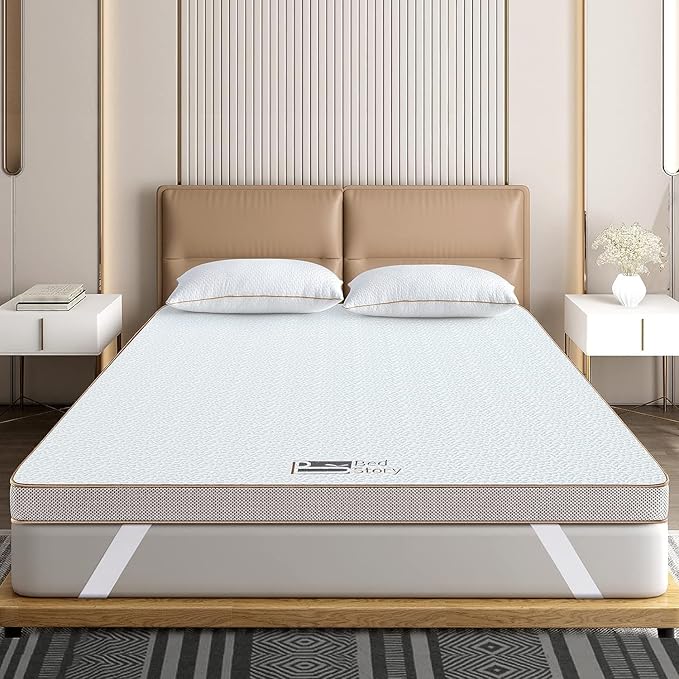 BedStory [Nouvelle Technologie] Surmatelas 140 x 190 à Mémoire de Forme de 7.5CM, Surmatelas Mousse avec Gel Plus Respirant, Mousse Prémium de Haute Densité, Déhoussable et Lavable