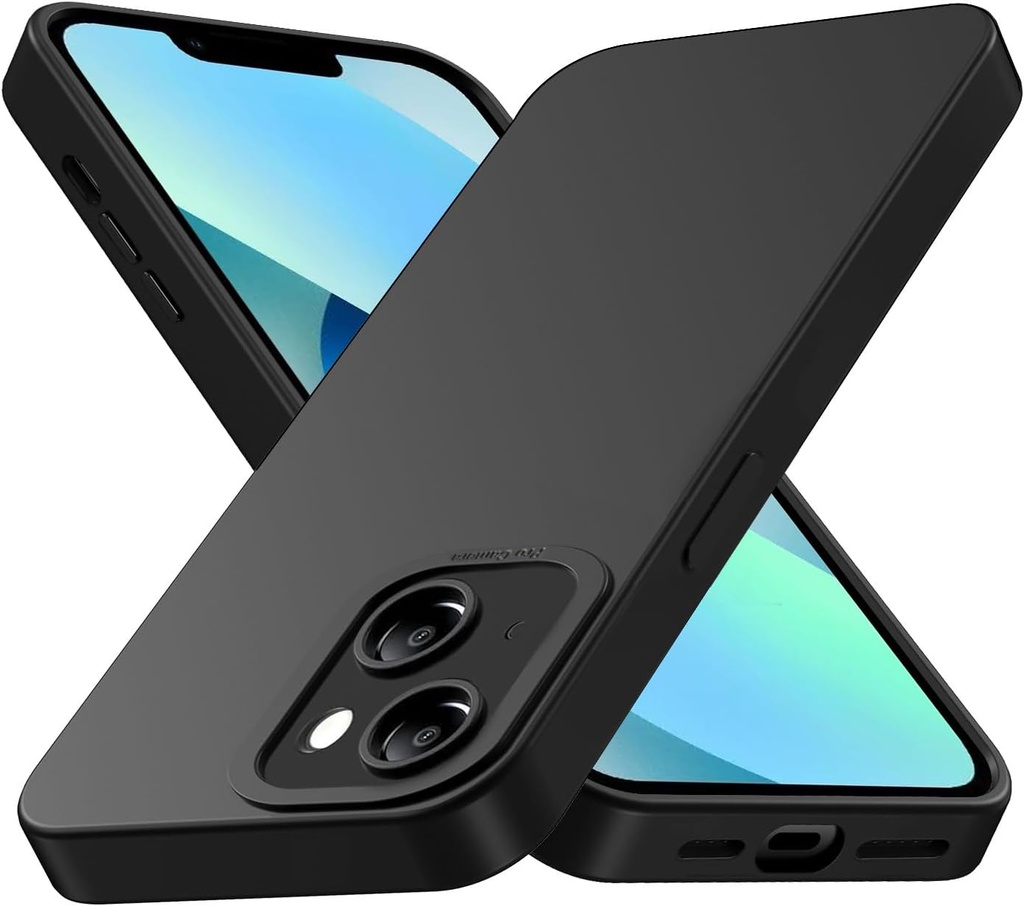 Tenphone pour Coque iPhone 13, Etui iPhone 13 (6,1), Housse de Protection en Silicone Souple, Cover Antichoc avec Protege de Camera, Compatible avec (Noir, IP 13 (6,1))