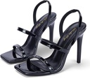 Zhabtuc Talons Hauts à Bout Carré pour Femmes: Talons Aiguilles de 11 cm, Bout Ouvert, Sandales à Talons, pour Fête, Mariage, Chaussures de Soirée, 36-42 EU