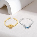 Uwiyo 2Pcs Ajustable Bagues Motif Lune Soleil Scintillantes Réglables Bague Bague d'amitié, Bijoux Lune Soleil Empilable, Pour couples