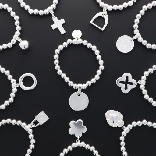 [BIJBRA] Bracelet en perles d'argent plaqué