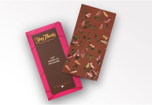 [CHOTAB] TABLETTE CHOCOLAT AU LAIT GIANDUJA PISTACHES