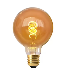 [AMPLED] Ampoule LED à filament spirale globe E27 450lm 8W blanc chaud ⌀12,8 cm ambrée