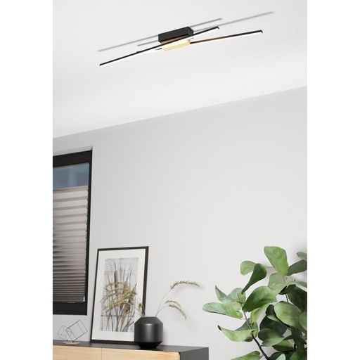 [LAMPAN] Plafonnier métal noir PANAGRIA LED INT 2X13W