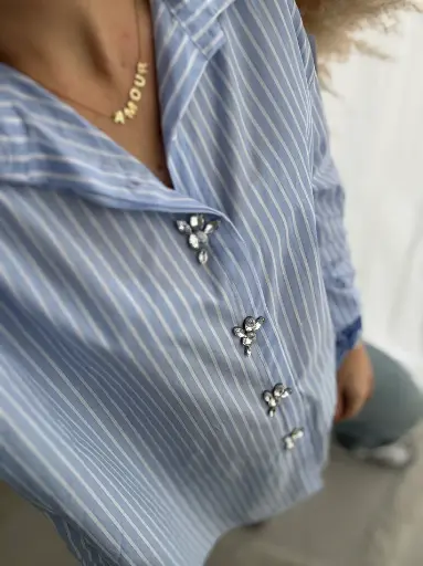 [VETCHE] Chemise bijoux ESMERALDA | RAYÉ BLEU