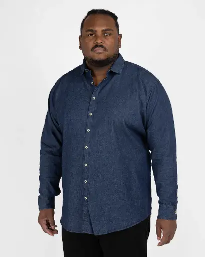 [VETCHE]  MN03 Chemise aspect jean grande taille bleu foncé 