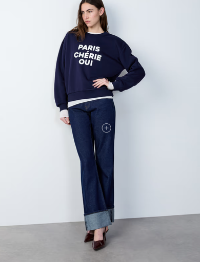 [VETSWE] Sweat imprimé "Paris Chérie Oui 