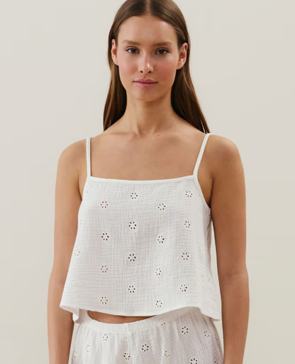 [VETTOP] Top en coton avec broderies