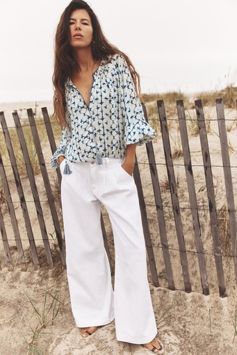 [VETBLO] BLOUSE IMPRIMÉE FIL MÉTALLISÉ