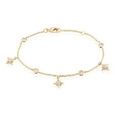 [BIJCHA] Chaîne De Cheville Lenka Plaqué Or Jaune Oxyde De Zirconium