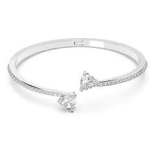 [BIJBRA] Bracelet-jonc Mesmera Attract Cœur, Blanc, Métal rhodié