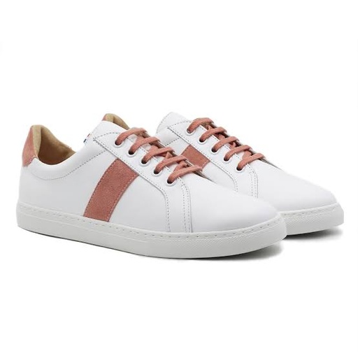 [CHABAS] Baskets scratch cuir blanc taupe