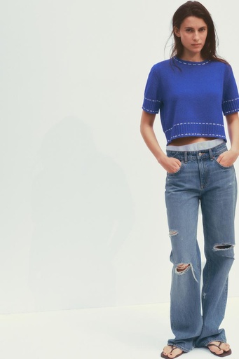[TOPMAN] TOP EN MAILLE SURPIQÛRES MANGO