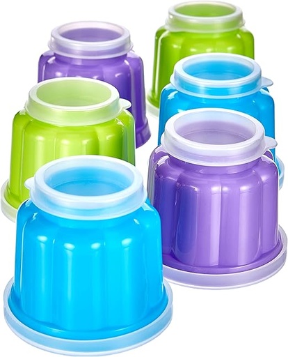 [PATIBL] Ibili 756500 Lot de 6 Moules à Gelée (Blister), Plastique, Multicolore, 7.5 x 7.5 x 6.1 centimètres