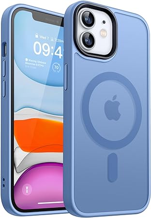 [COQCAN] CANSHN Magnétique Mat Coque pour iPhone 11 [Toucher Doux et Soyeux] Coque de Protection Antichoc Translucide pour iPhone 11 6.1 Pouces - Bleu Sierra