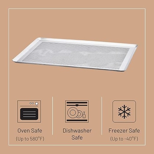 [PATDEB] Plaque pâtissière en aluminium perforée aux bords pincés 