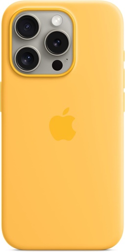 [COQAPP] Apple Coque en Silicone avec MagSafe pour iPhone 15 Pro - Rayon de Soleil ​​​​​​​ 
