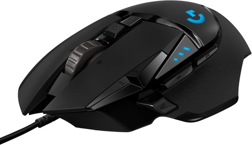 [LOGSOU]  Logitech G502 HERO Souris Gamer Filaire Haute Performance, Capteur Gaming HERO 25K, 25 600 PPP, RVB, Poids Ajustable, 11 Boutons Programmables, Mémoire Intégrée, PC/Mac - Noire 