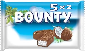[EPIBOU] BOUNTY - Barres Chocolat au Lait & Noix de Coco - 5 Sachets Individuels de 2 Barres - 5 x 57g