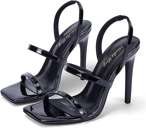 [TALZHA] Zhabtuc Talons Hauts à Bout Carré pour Femmes: Talons Aiguilles de 11 cm, Bout Ouvert, Sandales à Talons, pour Fête, Mariage, Chaussures de Soirée, 36-42 EU