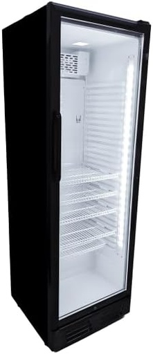 [MAIICE] ICESHOP Réfrigérateur à Boissons Noir Frigo Professionnel, 380 L, 210 W, 1 Porte Vitrée, 600x595x1760mm - SC-380C
