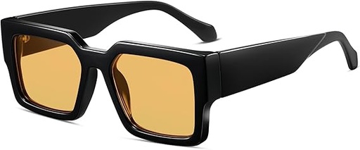 [ALLSHE] SHEEN KELLY Lunettes de soleil Femmes Hommes Rétro épais Rectangle Grosses à la Mode étroit Carré Noir Tortie Cadre 90s lunettes