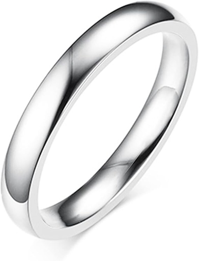 [BIJAUR] AURSTORE Bijoux Bague Homme Femme Anneau Inox fiançaille mariage 4mm Taille au choix 51-65