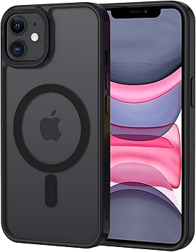 [HIGXTC] XTCASE Coque pour iPhone 11 Magnétique Compatible avec MagSafe, Étui Mat Translucide Minimaliste, PC Dur Housse Arrière Anti-Rayures + TPU Bumper Antichoc - Noir [Classe énergétique A+++]