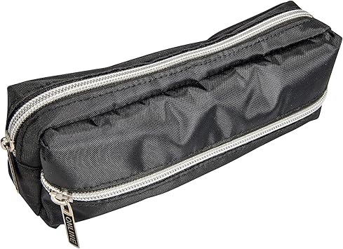 [FOUONL] Online Trousse Scolaire Noire, fourre-Tout pour l'école et lycée, étui à Crayons pour Filles et garçons, Grande capacité 07741/6 22 cm