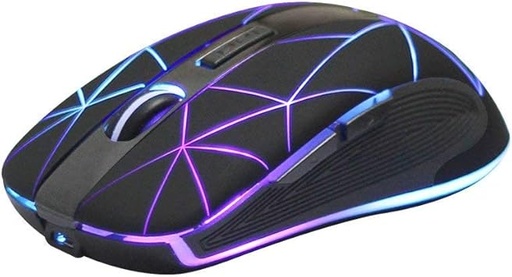 [HIGRII] Rii RM200 2.4G Souris sans Fil Souris Optique Mobile Rechargeable à 5 Boutons avec Récepteur Nano USB, Lumières LED Colorées pour Ordinateur Portable, PC, Ordinateur-Noir