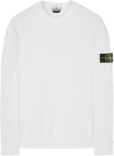 [STOHAB] Stone Island Sweat-shirt blanc à col rond en coton M blanc, M, blanc, M